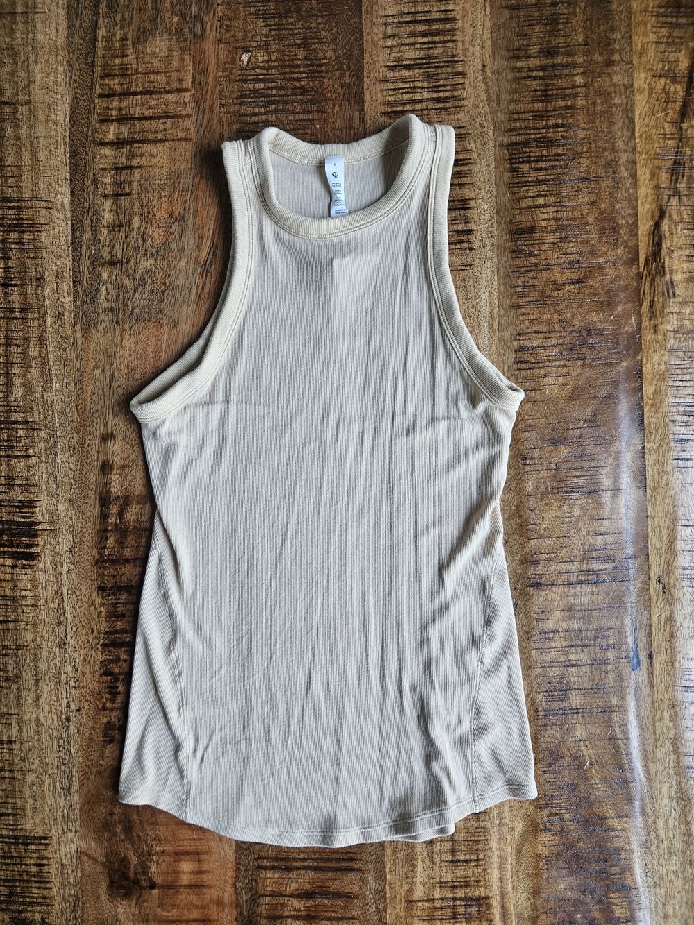 Lululemon athletica Sleeveless Ribbed Tank Top in Beige